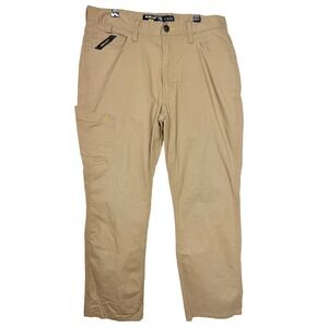 Ariat Rebar M4 Relaxed Straight Work Pants Khaki Tan Canvas Mens 34x30 Gorpcore
